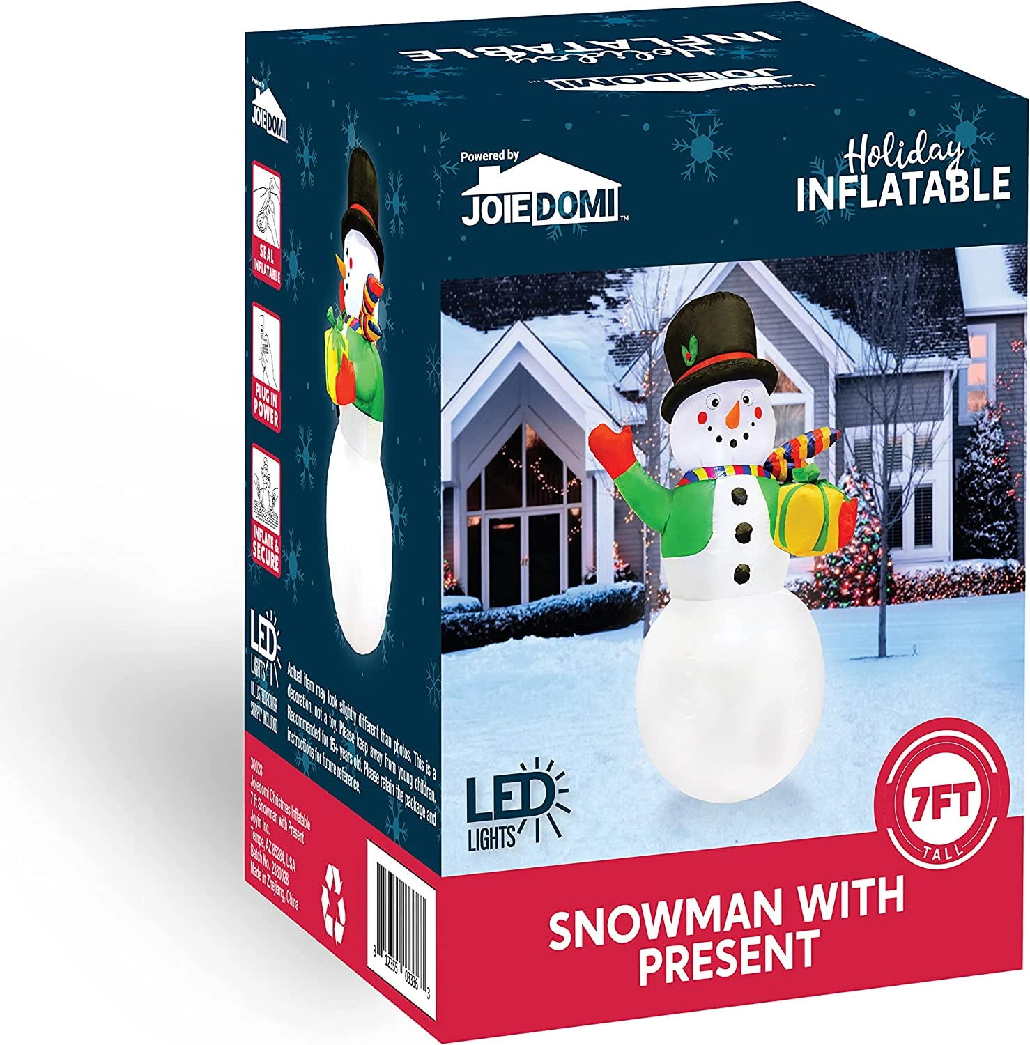 Large Snowman With Present Inflatable (7 Ft) 10 Large Snowman With Present Inflatable (7 Ft) - Image 8