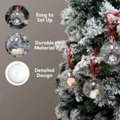 15 Pcs Clear Plastic Fillable Christmas Ball Ornaments -Joiedomi 81GwkCZ0MXL. AC SL1500 1