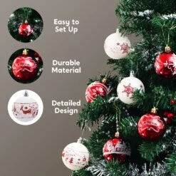 Christmas Ornaments Ball (Red&White), 40 Pcs 14 Christmas Ornaments Ball (Red&White), 40 Pcs -Joiedomi 81HkWiLuMWL. AC SL1500