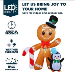 6 FT Tall Inflatable Gingerbread With Penguin Christmas Inflatable With Build-in LEDs 13 6 FT Tall Inflatable Gingerbread With Penguin Christmas Inflatable With Build-in LEDs -Joiedomi 81J2Z15V2zL. AC SL1500