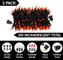 200-Count Orange Halloween Light (49.2 Ft) -Joiedomi 81K85 Zby1L. AC SL1500