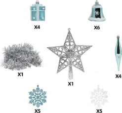 71 Pcs Assorted Ornaments, Blue And White -Joiedomi 81Kvce E2eL. AC SL1500