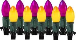 C9 Incandescent Green Wire Pathway Lights (Orange & Purple), 10 Pcs -Joiedomi 81M QfFJLKL. AC SL1500