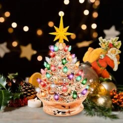 9in Gold Ceramic Christmas Tree -Joiedomi 81NJ4J5vG1L. AC SL1500