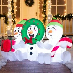 6 FT Long Inflatable Three Sitting Snowmans -Joiedomi 81Nv2nFRJQL. AC SL1500
