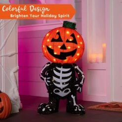 30in LED Warm Yard Light - Tinsel Skeleton Pumpkin -Joiedomi 81OyNnxYYiL. AC SL1500