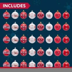 Christmas Ornaments Ball (Red&White), 40 Pcs 16 Christmas Ornaments Ball (Red&White), 40 Pcs -Joiedomi 81QO7vWZb4L. AC SL1500