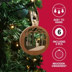 6 Pcs Wooden Christmas Hanging Ornaments -Joiedomi 81QkSlfko3L. AC SL1500