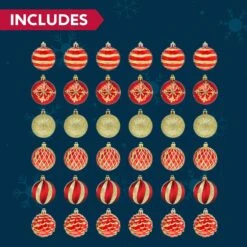 36 Pieces Red And Gold Christmas Ornaments -Joiedomi 81S3NWObvVL. AC SL1500