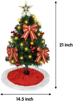 24in Prelit Tabletop Christmas Tree With Tree Skirt -Joiedomi 81ZTqyuN8gL. AC SL1500
