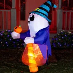 6 FT Tall Halloween Cute Wizard Ghost Inflatable With Flaming Light -Joiedomi 81ZbG9lAx L. AC SL1500