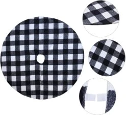 48in Thick Plaid White Baffalo Christmas Tree Skirt -Joiedomi 81aAF1q071L. AC SL1500