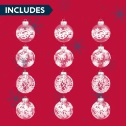 12 Pcs White & Clear Christmas Ball Ornaments -Joiedomi 81asPG6YvEL. AC SL1500