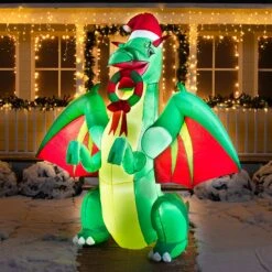 8ft Tall Realistic Christmas Green Dragon Christmas Inflatable -Joiedomi 81bp mXsr7L. AC SL1500