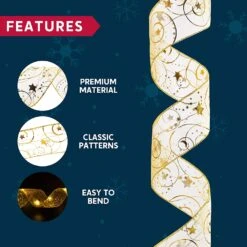 50 LED Fiber Mesh Wired Ribbon Battery Powered (Gold) -Joiedomi 81cgm0eHq9L. AC SL1500