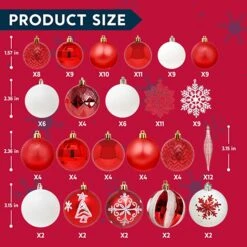 133 Pcs Christmas Ornaments, Red And White -Joiedomi 81clUP uYWL. AC SX679