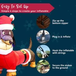Tall Santa's 'Lil Helper Dachshund Inflatable (5ft) -Joiedomi 81dQXjdjLcL. AC SL1500