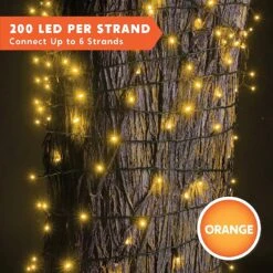 200 Orange LED Green Wire String Lights -Joiedomi 81hdGW5atoL. AC SL1500