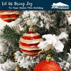 24 Pcs Christmas Ball Ornaments, Red And Gold -Joiedomi 81j7aeBlbsL. AC SL1500