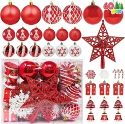 66 Pcs Red And White Christmas Assorted Ornaments -Joiedomi 81jGJgK9 0L. AC SL1500