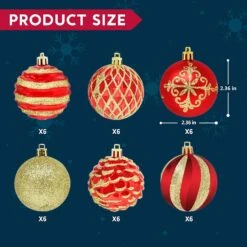 36 Pieces Red And Gold Christmas Ornaments -Joiedomi 81jmFGf weL. AC SL1500