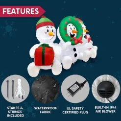 6 FT Long Inflatable Three Sitting Snowmans -Joiedomi 81m45unN3tL. AC SL1500