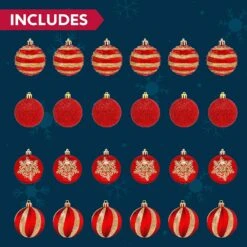 24 Pcs Christmas Ball Ornaments, Red And Gold -Joiedomi 81mASk34 EL. AC SL1500