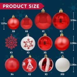 50 Pcs Christmas Ornaments, Red And White -Joiedomi 81mq3ojS5CL. AC SL1500