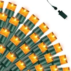 200 Orange LED Green Wire String Lights