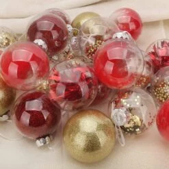 24Pcs Red Plastic Clear Ball Ornaments With Filling -Joiedomi 81o9vhZnerL. AC SL1500
