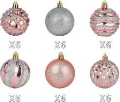 Rose Gold & Silver Christmas Ball Ornaments 36 Pcs -Joiedomi 81oM IWQK9L. AC SL1500
