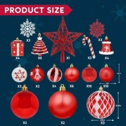 66 Pcs Red And White Christmas Assorted Ornaments -Joiedomi 81ojlU e97L. AC SL1500
