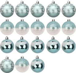 6CM Christmas Ornaments With Gradient Baby Blue, 18 Pcs
