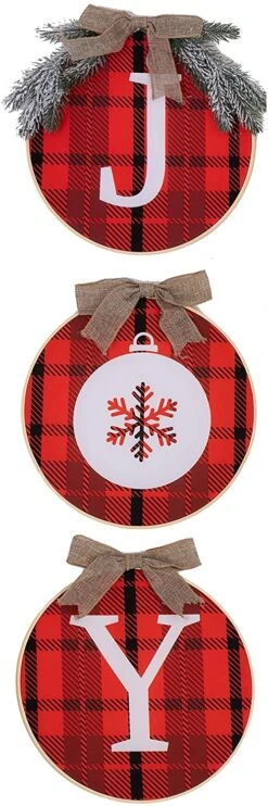 Christmas Joy Sign Buffalo Plaid Wreath -Joiedomi 81pVDPjjBbL. AC SL1500