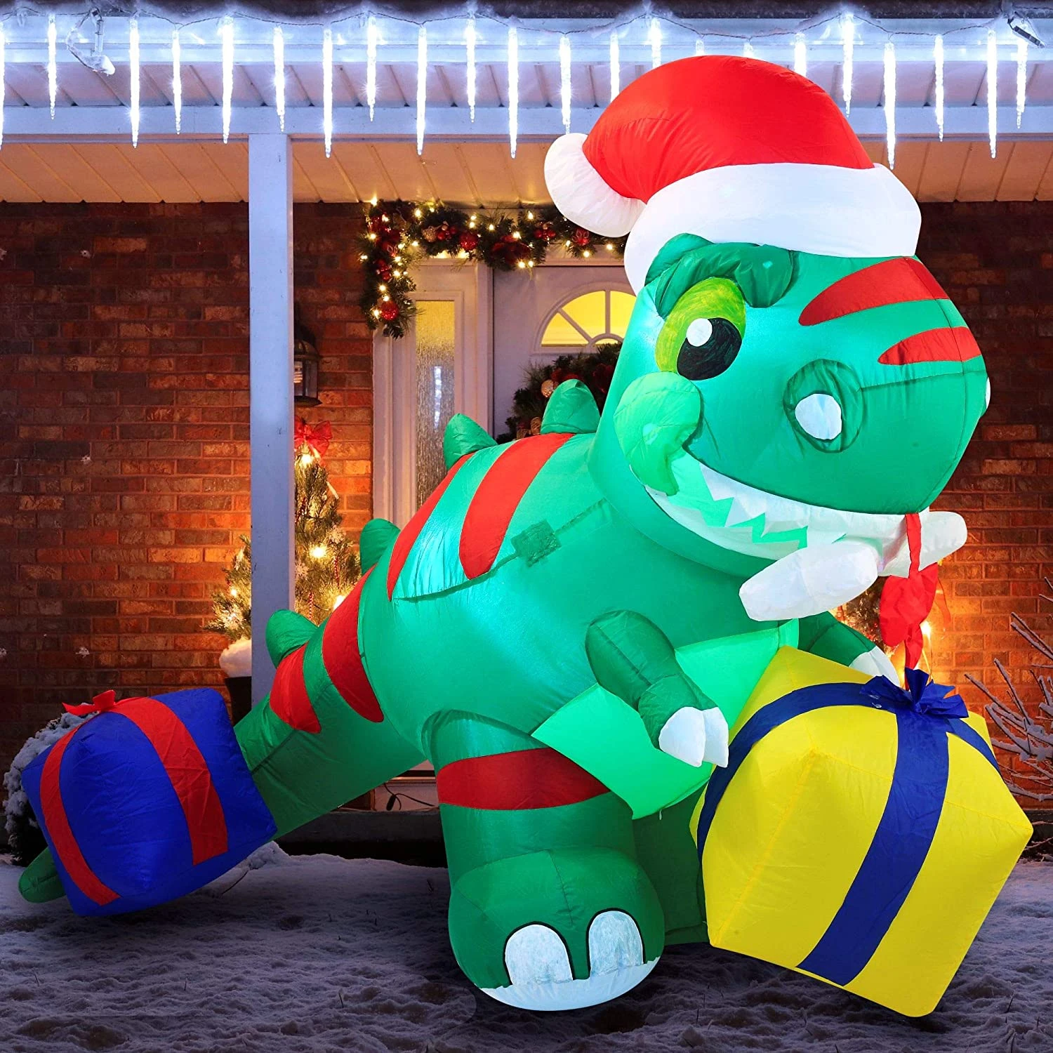 Christmas Large Dinosaur Inflatable (6 Ft) 10 Christmas Large Dinosaur Inflatable (6 Ft) - Image 8