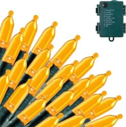 50 Orange LED Green Wire String Lights