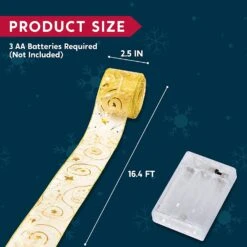 50 LED Fiber Mesh Wired Ribbon Battery Powered (Gold) -Joiedomi 81t61Sy7mkL. AC SL1500