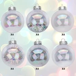 24Pcs Chrome Plastic Clear Ball Ornaments With Filling -Joiedomi 81tOYQRIImL. AC SL1500