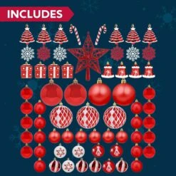 66 Pcs Red And White Christmas Assorted Ornaments -Joiedomi 81tc6CgzNsL. AC SL1500