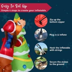 6ft Tall Puppy Putting A Tree Topper Christmas Inflatable -Joiedomi 81tdjGduHzL. AC SL1500