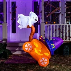 5ft Halloween Pumpkin Carriage With Witch Hat & Hanging Ghost -Joiedomi 81u6FXJXUpL. AC SL1500