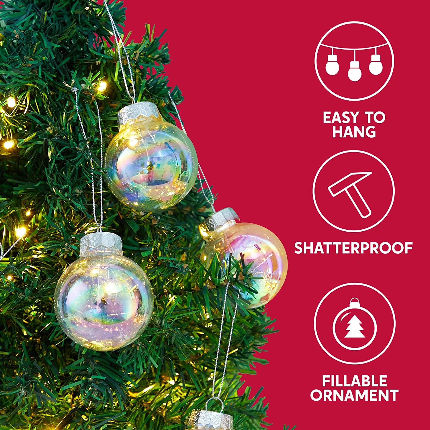 12 Pcs Chrome Christmas Ornaments 2.36in 4 12 Pcs Chrome Christmas Ornaments 2.36in - Image 2