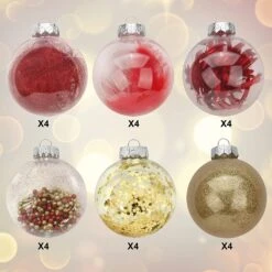 24Pcs Red Plastic Clear Ball Ornaments With Filling -Joiedomi 81wFR8A0 uL. AC SL1500