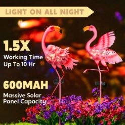 2 Pack Pink Flamingo Garden Solar Lights -Joiedomi 81wgH 7qoqL. AC SL1500