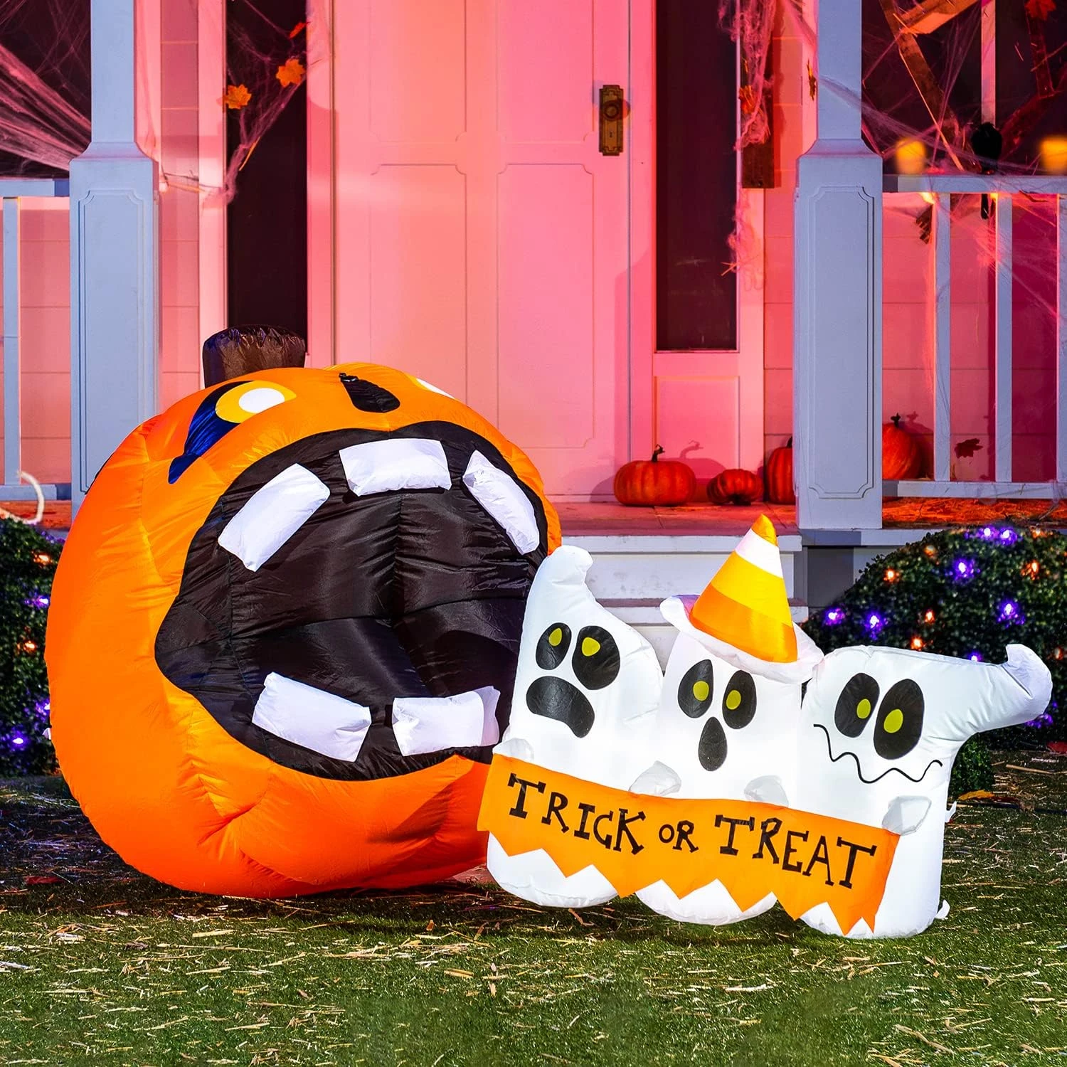 6ft Halloween Trick Or Treat - Pumpkin Eat Ghosts 3 6ft Halloween Trick Or Treat - Pumpkin Eat Ghosts
