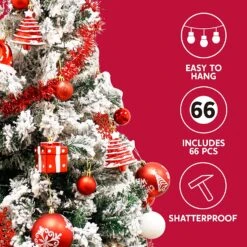 66 Pcs Red And White Christmas Assorted Ornaments -Joiedomi 81y2CQrWO L. AC SL1500