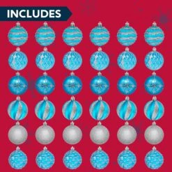 36 Pieces Blue And Silver Christmas Ornaments -Joiedomi 91 4k2 3tfL. AC SL1500