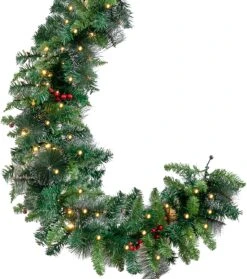9 Foot Prelit Christmas Garland With Lights, Red Berries -Joiedomi 91 MWzVaDEL. AC SL1500