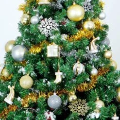 112 Pcs Gold & Silver Christmas Assorted Ornaments With A Star Tree Topper -Joiedomi 91 aF wJ LL. AC SL1500