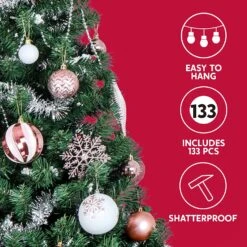 Blue & White Christmas Ornaments, 133 Pcs 12 Blue & White Christmas Ornaments, 133 Pcs -Joiedomi 91 yc xAdKL. AC SL1500